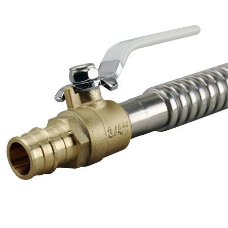 APOLLO EXPANSION PEX 3/4 in. Brass PEX-A Barb x 3/4 in. FNPT x 18 in. CSST Water Heater Connector with Ball Valve EPXCSST18BV
